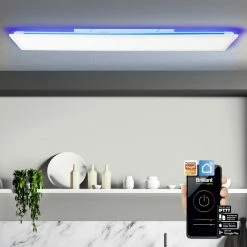 Brilliant Leuchten Brilliant Ellery Deckenleuchte LED Weiß, 1-flammig, Fernbedienung, Farbwechsler