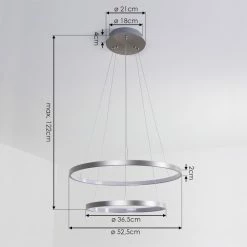 Hofstein Canisteo Pendelleuchte LED Silber, 2-flammig, Fernbedienung, Farbwechsler -Smart Home Innenleuchten Verkäufe canisteo pendelleuchte h3426180 3