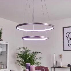 Hofstein Canisteo Pendelleuchte LED Silber, 2-flammig, Fernbedienung, Farbwechsler -Smart Home Innenleuchten Verkäufe canisteo pendelleuchte h3426180 8