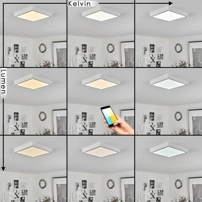 Hofstein Finsrud Deckenpanel LED Weiß, 1-flammig 2 Hofstein Finsrud Deckenpanel LED Weiß, 1-flammig – Bild 2