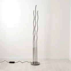 Hofstein Gamsen Stehleuchte LED Nickel-Matt, 3-flammig, Fernbedienung, Farbwechsler -Smart Home Innenleuchten Verkäufe gamsen stehleuchte h3562765 7