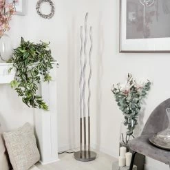 Hofstein Gamsen Stehleuchte LED Nickel-Matt, 3-flammig, Fernbedienung, Farbwechsler -Smart Home Innenleuchten Verkäufe gamsen stehleuchte h3562765 9