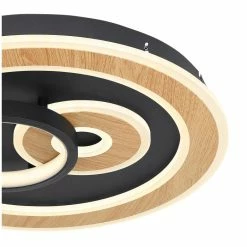 Globo CHESSY Deckenleuchte LED Schwarz, Weiß, Holzoptik, 1-flammig, Fernbedienung -Smart Home Innenleuchten Verkäufe globo chessy deckenleuchte 48551 40sh 2