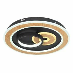 Globo CHESSY Deckenleuchte LED Schwarz, Weiß, Holzoptik, 1-flammig, Fernbedienung -Smart Home Innenleuchten Verkäufe globo chessy deckenleuchte 48551 40sh 5