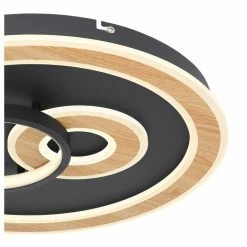 Globo CHESSY Deckenleuchte LED Schwarz, Weiß, Holzoptik, 1-flammig, Fernbedienung -Smart Home Innenleuchten Verkäufe globo chessy deckenleuchte 48551 50sh 2