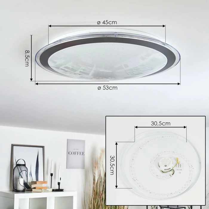 Hofstein Gorgonta Deckenpanel LED Weiß, 2-flammig, Fernbedienung, Farbwechsler 4 Hofstein Gorgonta Deckenpanel LED Weiß, 2-flammig, Fernbedienung, Farbwechsler – Bild 4