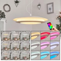 Hofstein Ittingen Hängeleuchte LED Weiß, 1-flammig, Farbwechsler