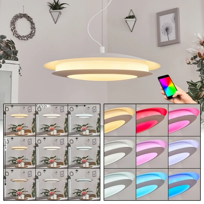 Hofstein Ittingen Hängeleuchte LED Weiß, 1-flammig, Farbwechsler 1 Hofstein Ittingen Hängeleuchte LED Weiß, 1-flammig, Farbwechsler