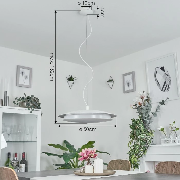 Hofstein Ittingen Hängeleuchte LED Weiß, 1-flammig, Farbwechsler 4 Hofstein Ittingen Hängeleuchte LED Weiß, 1-flammig, Farbwechsler – Bild 4