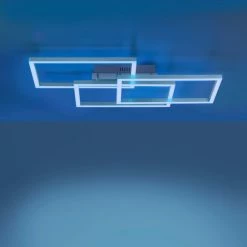 Leuchten Direkt LOLAsmart-MAXI Deckenleuchte LED Stahl gebürstet, 3-flammig, Fernbedienung, Farbwechsler -Smart Home Innenleuchten Verkäufe leuchten direkt lolasmart maxi deckenleuchte 16431 55 11