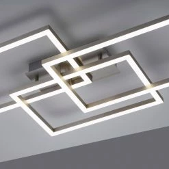 Leuchten Direkt LOLAsmart-MAXI Deckenleuchte LED Stahl gebürstet, 3-flammig, Fernbedienung, Farbwechsler -Smart Home Innenleuchten Verkäufe leuchten direkt lolasmart maxi deckenleuchte 16431 55 4