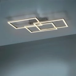 Leuchten Direkt LOLAsmart-MAXI Deckenleuchte LED Stahl gebürstet, 3-flammig, Fernbedienung, Farbwechsler -Smart Home Innenleuchten Verkäufe leuchten direkt lolasmart maxi deckenleuchte 16431 55 7