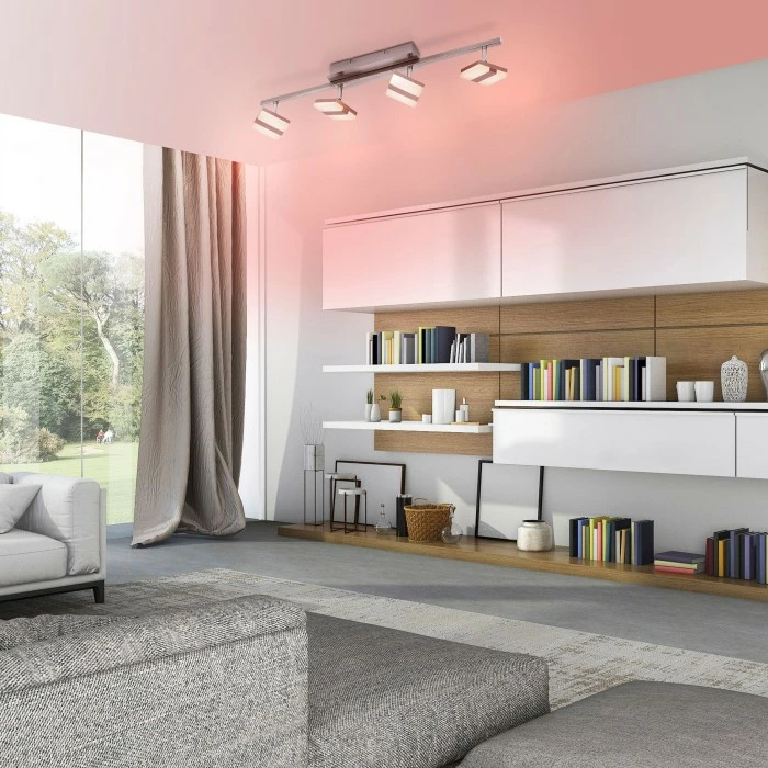 Leuchten Direkt LOLAsmart-SABI Deckenleuchte LED Nickel-Matt, 4-flammig, Fernbedienung, Farbwechsler 1 Leuchten Direkt LOLAsmart-SABI Deckenleuchte LED Nickel-Matt, 4-flammig, Fernbedienung, Farbwechsler