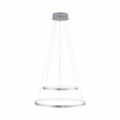 Leuchten Direkt Ls-CIRCLE Pendelleuchte LED Edelstahl, 1-flammig, Fernbedienung, Farbwechsler