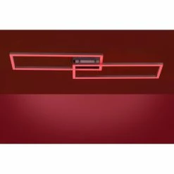 Leuchten Direkt Ls-MAXI Deckenleuchte LED Edelstahl, 1-flammig, Fernbedienung, Farbwechsler -Smart Home Innenleuchten Verkäufe leuchten direkt ls maxi deckenleuchte 16430 55 8