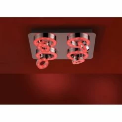 Leuchten Direkt Ls-TIM Deckenleuchte LED Chrom, 4-flammig, Fernbedienung, Farbwechsler -Smart Home Innenleuchten Verkäufe leuchten direkt ls tim deckenleuchte 14662 17 11