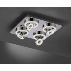 Leuchten Direkt Ls-TIM Deckenleuchte LED Chrom, 4-flammig, Fernbedienung, Farbwechsler -Smart Home Innenleuchten Verkäufe leuchten direkt ls tim deckenleuchte 14662 17 7