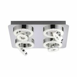 Leuchten Direkt Ls-TIM Deckenleuchte LED Chrom, 4-flammig, Fernbedienung, Farbwechsler -Smart Home Innenleuchten Verkäufe leuchten direkt ls tim deckenleuchte 14662 17 8