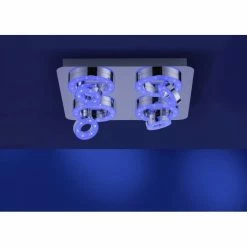 Leuchten Direkt Ls-TIM Deckenleuchte LED Chrom, 4-flammig, Fernbedienung, Farbwechsler -Smart Home Innenleuchten Verkäufe leuchten direkt ls tim deckenleuchte 14662 17 9