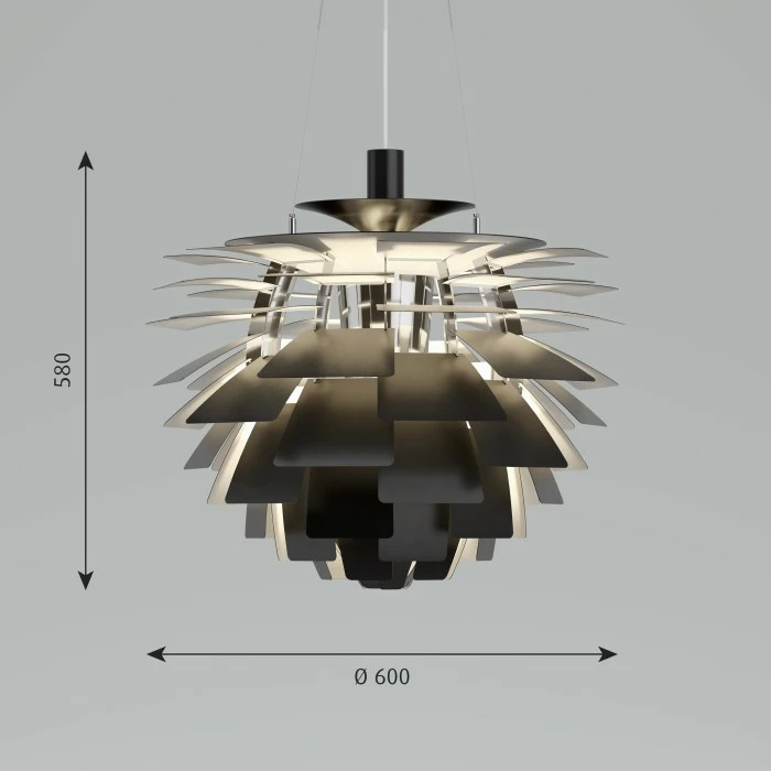 Louis Poulsen PH Artichoke Pendelleuchte LED Edelstahl, 1-flammig 2 Louis Poulsen PH Artichoke Pendelleuchte LED Edelstahl, 1-flammig – Bild 2