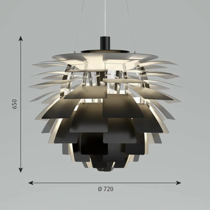 Louis Poulsen PH Artichoke Pendelleuchte LED Edelstahl, 1-flammig 2 Louis Poulsen PH Artichoke Pendelleuchte LED Edelstahl, 1-flammig – Bild 2