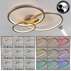 Hofstein Moemoto Deckenleuchte LED Nickel-Matt, 1-flammig, Fernbedienung