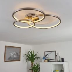 Hofstein Moemoto Deckenleuchte LED Nickel-Matt, 1-flammig, Fernbedienung -Smart Home Innenleuchten Verkäufe moemoto deckenleuchte h3384817 6
