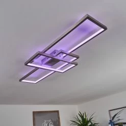 Hofstein Momahaki Deckenleuchte LED Nickel-Matt, 1-flammig, Fernbedienung -Smart Home Innenleuchten Verkäufe momahaki deckenleuchte h3384732 8