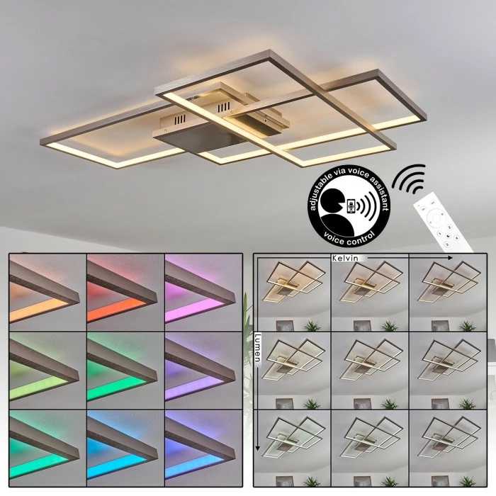 Hofstein Momahaki Deckenleuchte LED Chrom, 1-flammig, Fernbedienung 1 Hofstein Momahaki Deckenleuchte LED Chrom, 1-flammig, Fernbedienung