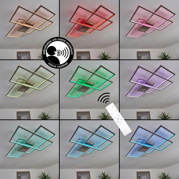 Hofstein Momahaki Deckenleuchte LED Chrom, 1-flammig, Fernbedienung 2 Hofstein Momahaki Deckenleuchte LED Chrom, 1-flammig, Fernbedienung – Bild 2