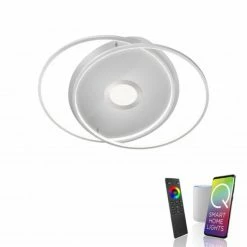 Paul Neuhaus Q-Serie Paul Neuhaus Q-AMIRA Deckenleuchte LED Stahl geb&uuml;rstet, 1-flammig, Fernbedienung -Smart Home Innenleuchten Verkäufe paul neuhaus q amira deckenleuchte 8381 55 2