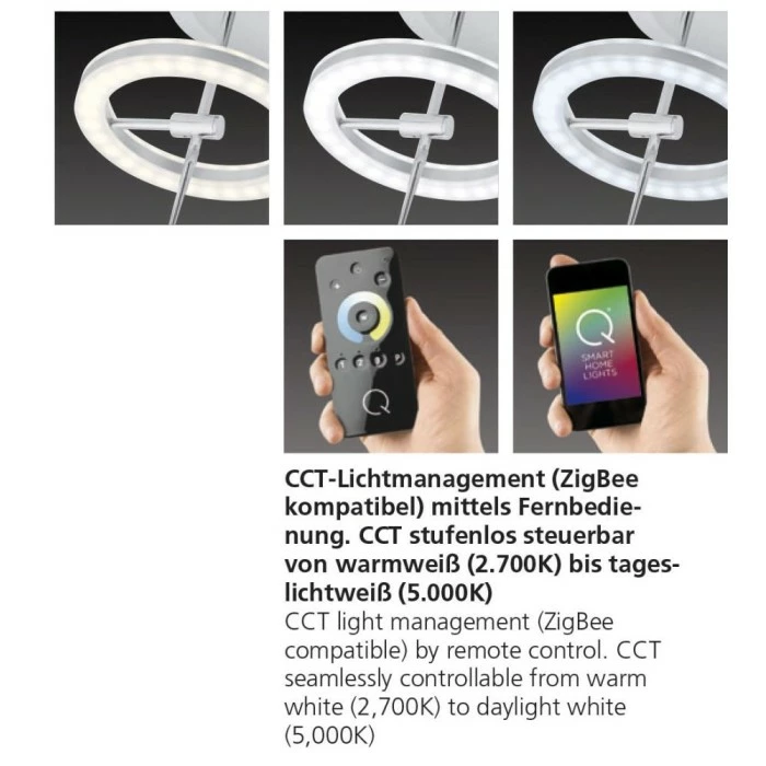 Paul Neuhaus Q-Serie Paul Neuhaus Q-AMY Deckenleuchte LED Edelstahl, 6-flammig, Fernbedienung 2 Paul Neuhaus Q-Serie Paul Neuhaus Q-AMY Deckenleuchte LED Edelstahl, 6-flammig, Fernbedienung – Bild 2