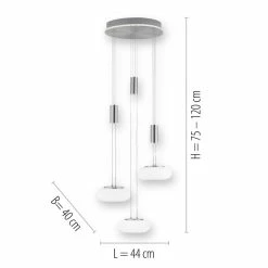 Paul Neuhaus Q-Serie Paul Neuhaus Q-ETIENNE Pendelleuchte LED Stahl gebürstet, 4-flammig, Fernbedienung -Smart Home Innenleuchten Verkäufe paul neuhaus q etienne pendelleuchte 2078 55 6