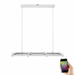 Paul Neuhaus Q-Serie Paul Neuhaus Q-Fisheye Pendelleuchte LED Edelstahl, 8-flammig, Fernbedienung, Farbwechsler