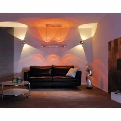 Paul Neuhaus Q-Serie Paul Neuhaus Q-Fisheye Wandleuchte LED Edelstahl, 2-flammig, Fernbedienung, Farbwechsler -Smart Home Innenleuchten Verkäufe paul neuhaus q fisheye wandleuchte 9115 55 7