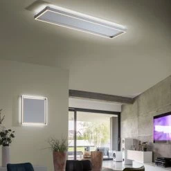 Paul Neuhaus Q-Serie Paul Neuhaus Q-KAAN Deckenleuchte LED Stahl geb&uuml;rstet, 2-flammig, Fernbedienung -Smart Home Innenleuchten Verkäufe paul neuhaus q kaan deckenleuchte 6532 55 2