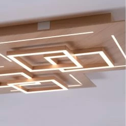 Paul Neuhaus Q-Serie Paul Neuhaus Q-LINEA Deckenleuchte LED Holz hell, 8-flammig, Fernbedienung -Smart Home Innenleuchten Verkäufe paul neuhaus q linea deckenleuchte 8181 79 4