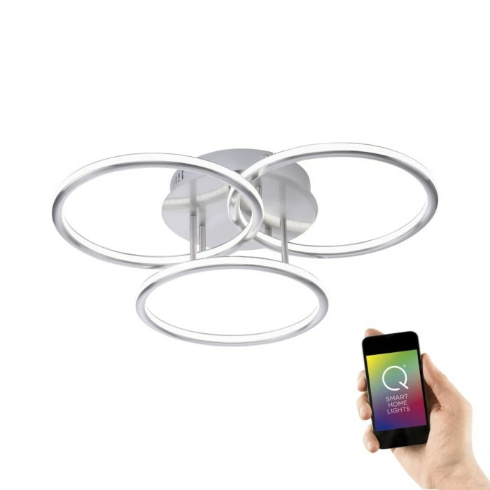 Paul Neuhaus Q-Serie Paul Neuhaus Q-NEVIO Deckenleuchte LED Nickel-Matt, 3-flammig, Fernbedienung 1 Paul Neuhaus Q-Serie Paul Neuhaus Q-NEVIO Deckenleuchte LED Nickel-Matt, 3-flammig, Fernbedienung