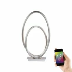 Paul Neuhaus Q-Serie Paul Neuhaus Q-NEVIO Tischleuchte LED Nickel-Matt, 1-flammig, Fernbedienung