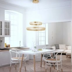 Paul Neuhaus Q-Serie Paul Neuhaus Q-VITO Pendelleuchte LED Messing, 2-flammig, Fernbedienung