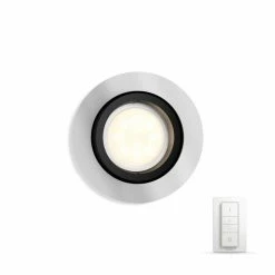 Philips Leuchten Philips Hue Ambiance White Milliskin Einbauspot Basis-Set Silber, 1-flammig, Fernbedienung