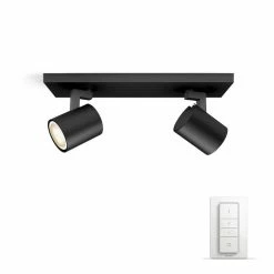 Philips Leuchten Philips Hue Ambiance White Runner Deckenspot Basis-Set Schwarz, 2-flammig, Fernbedienung