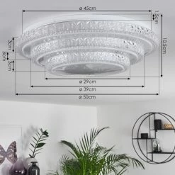 Hofstein Roseto Deckenleuchte LED Weiß, Transparent, Klar, 1-flammig, Fernbedienung -Smart Home Innenleuchten Verkäufe roseto deckenleuchte h3391389 3