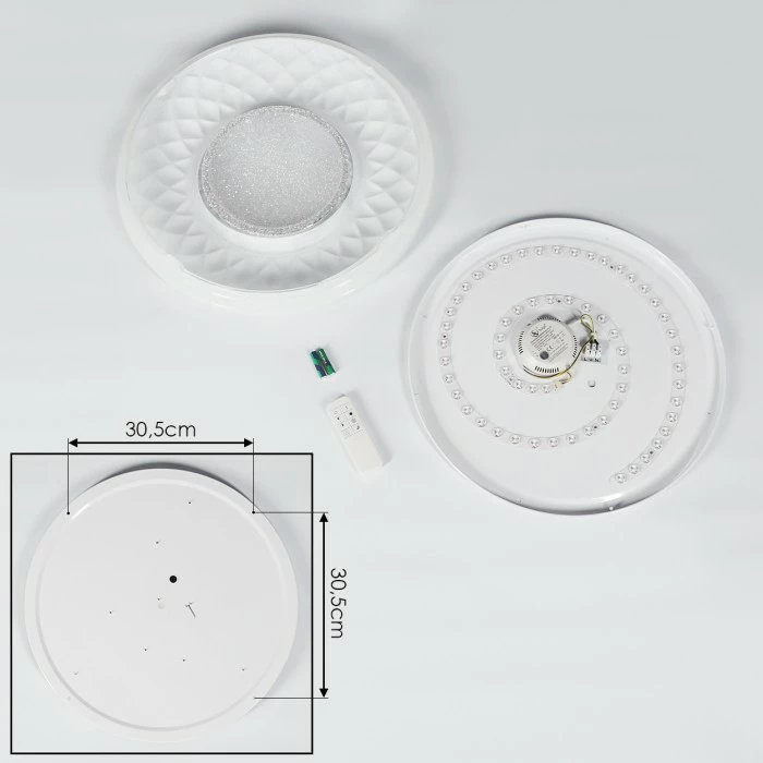 Hofstein Roseto Deckenleuchte LED Chrom, Weiß, Transparent, Klar, 1-flammig, Fernbedienung 12 Hofstein Roseto Deckenleuchte LED Chrom, Weiß, Transparent, Klar, 1-flammig, Fernbedienung – Bild 12