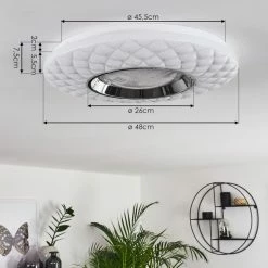 Hofstein Roseto Deckenleuchte LED Chrom, Weiß, Transparent, Klar, 1-flammig, Fernbedienung 15 Hofstein Roseto Deckenleuchte LED Chrom, Weiß, Transparent, Klar, 1-flammig, Fernbedienung -Smart Home Innenleuchten Verkäufe roseto deckenleuchte h3391402 3