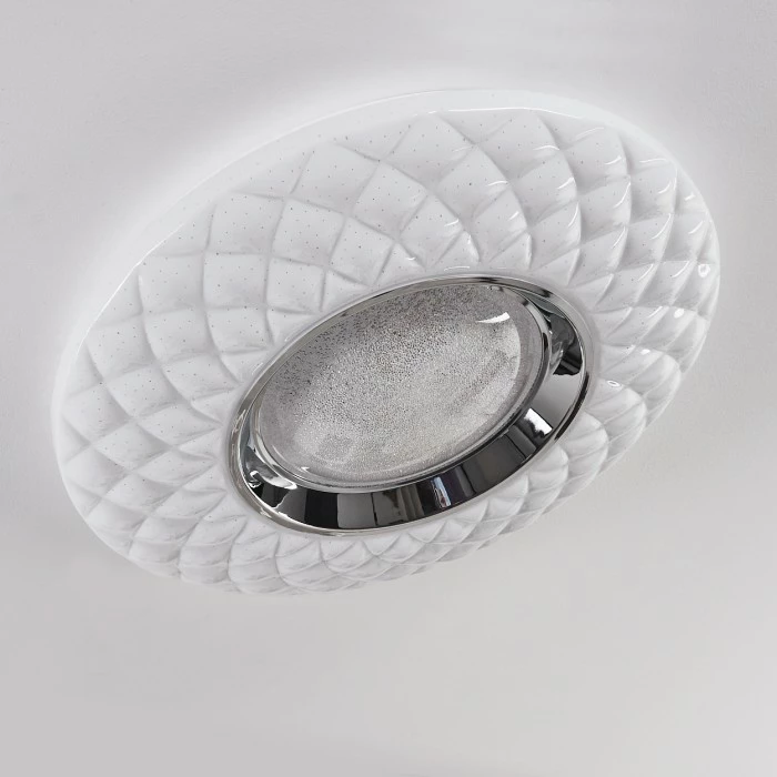 Hofstein Roseto Deckenleuchte LED Chrom, Weiß, Transparent, Klar, 1-flammig, Fernbedienung 7 Hofstein Roseto Deckenleuchte LED Chrom, Weiß, Transparent, Klar, 1-flammig, Fernbedienung – Bild 7