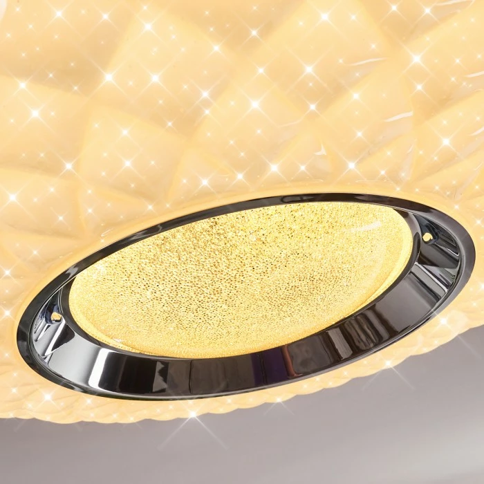 Hofstein Roseto Deckenleuchte LED Chrom, Weiß, Transparent, Klar, 1-flammig, Fernbedienung 8 Hofstein Roseto Deckenleuchte LED Chrom, Weiß, Transparent, Klar, 1-flammig, Fernbedienung – Bild 8