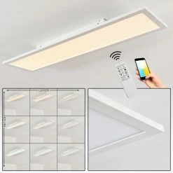 Hofstein Salmi Deckenleuchte LED Weiß, 1-flammig, Fernbedienung