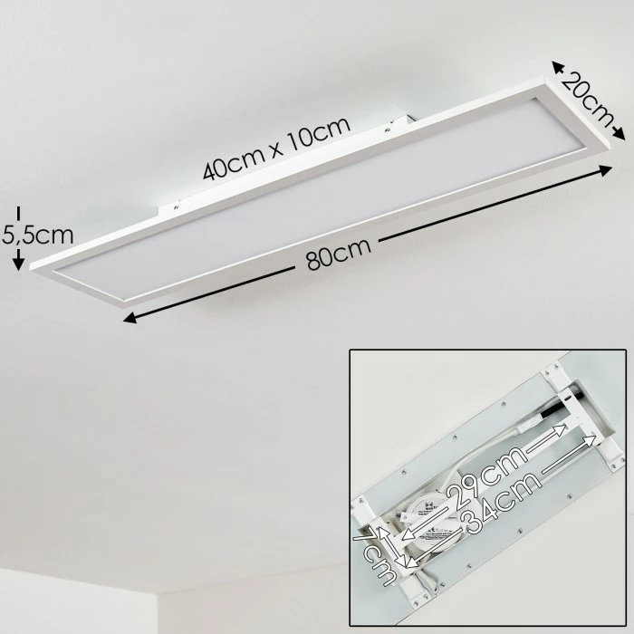 Hofstein Salmi Deckenleuchte LED Weiß, 1-flammig, Fernbedienung 2 Hofstein Salmi Deckenleuchte LED Weiß, 1-flammig, Fernbedienung – Bild 2