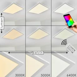 Hofstein Salmi Deckenpanel LED Aluminium, Wei&szlig;, 1-flammig, Fernbedienung -Smart Home Innenleuchten Verkäufe salmi deckenpanel h3311998 4